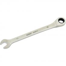 Gray Tools 500011 - 11mm Combination Fixed Head Ratcheting Wrench, Stainless Steel Finish