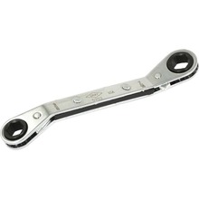 Gray Tools 5202 - 3/8"x 7/16" 6 Point, 25° Offset Ratcheting Box Wrench, Mirror Chrome Finish