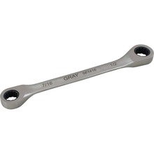 Gray Tools 561012 - 5/16" X 3/8" Double Box End, Fixed Head Ratcheting Wrench, Stainless Steel Finish