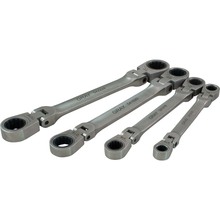 Gray Tools 59804A - 4 Piece SAE, Double Box Flex Head, Ratcheting Wrench Set, 5/16" X 3/8" - 11/16" X 3/4
