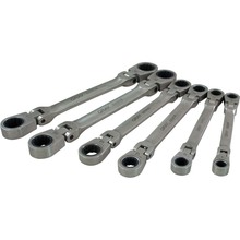 Gray Tools 59806A - 6 Piece Metric, Double Box Flex Head, Ratcheting Wrench Set, 8x9mm - 17x19mm