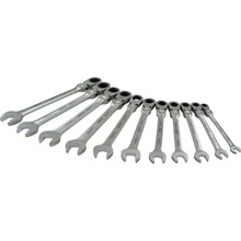 Gray Tools 59811A - 11 Piece Metric, Combination Flex Head, Ratcheting Wrench Set, 8mm - 19mm