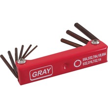 Gray Tools 69959 - HEX KEY SET 5 / 64-1 / 4 S2 LONG FOLDING 9 PC