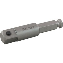 Gray Tools 79300 - 1/2" Drive Male Square End, 7/16" Male Hex Extension, 2-1/8" Long