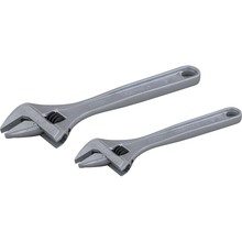 Gray Tools AW812S - 2 Piece Adjustable Wrench Set, 8" & 12", Matt Finish