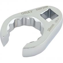 Gray Tools CWF30M - 1/2" Drive, 30mm Flare Nut Crow Foot Wrench, Chrome Finish