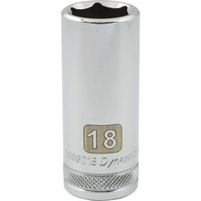 Gray Tools D008218 - 18MM 3 / 8 IN DRIVE METRIC DEEP 6 PT SOCKET