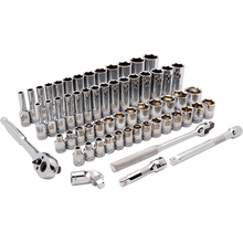 Gray Tools D010012 - 3/8" Drive 60 Piece 6 Point, Standard/Deep, SAE/Metric Socket Set, 1/4" - 1", 6mm - 20mm
