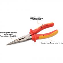 Gray Tools D055106 - 6" Bent Nose Pliers, 1000V Insulated