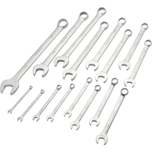 Gray Tools D074221 - 16 Piece SAE Combination Wrench Set, Contractor Series, Satin Finish, 1/4" - 1-1/4"