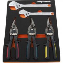 Gray Tools D096001-FT8T - 6 Piece Aviation Snip & Adjustable Wrench Set With Foam Tool Organizer