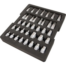 Gray Tools D105103 - 1/2" Drive 38 Piece Chrome Socket Set With Foam Tool Organizer
