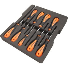 Gray Tools D105106 - 10 Piece Assorted Screwdriver Set With Foam Tool Organizer