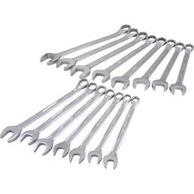 Gray Tools MC215 - 15 Piece 12 Point Metric, Mirror Chrome, Combination Wrench Set, 10mm - 24mm