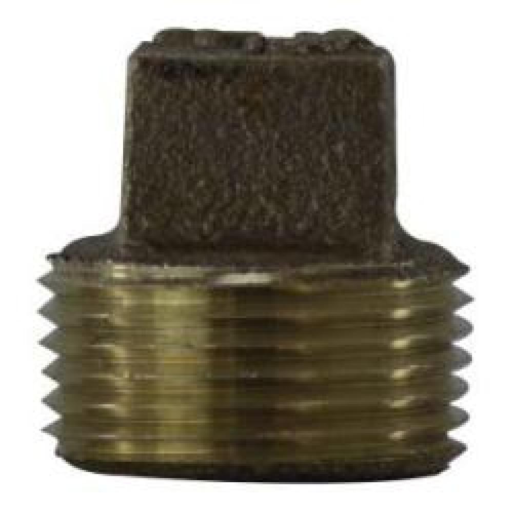 PLUG H SQ CORED 1/4IN MPT BRZ 1/4-18 125