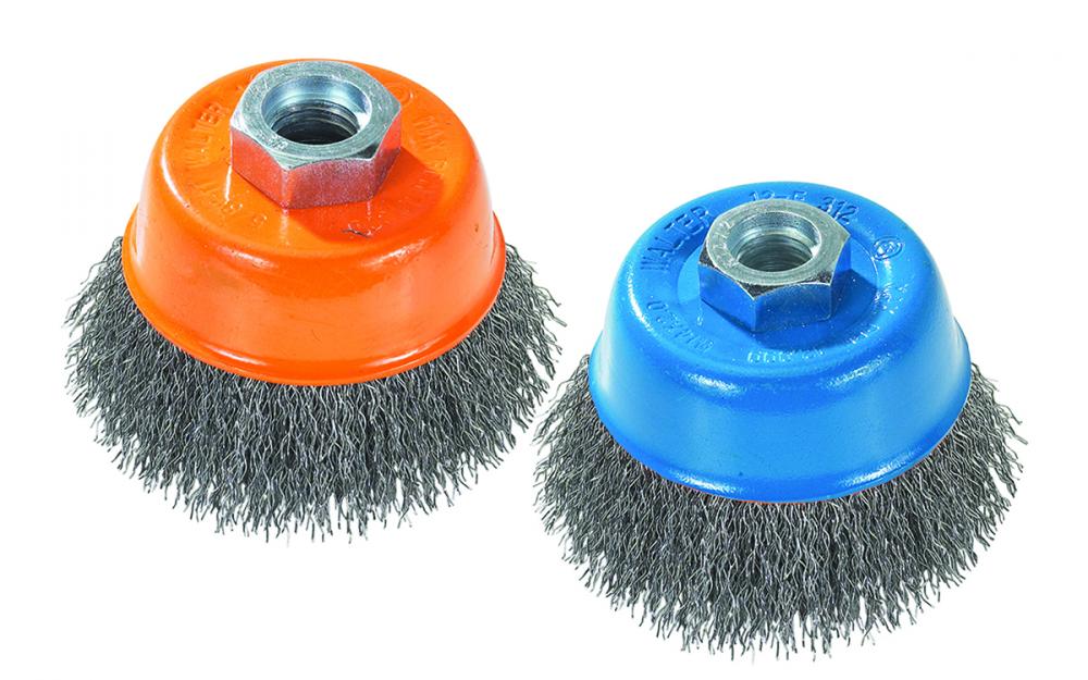 5 in. X 5/8in.-11 in. Wire: .020in. crimped , Cup brush crimped wires
