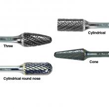 Walter Surface 01V036 - 3/8 in. X 1-1/4 in. X 1/4 in. type: Cone (SL), 1/4in. Shank, Aluminum and Soft Metals
