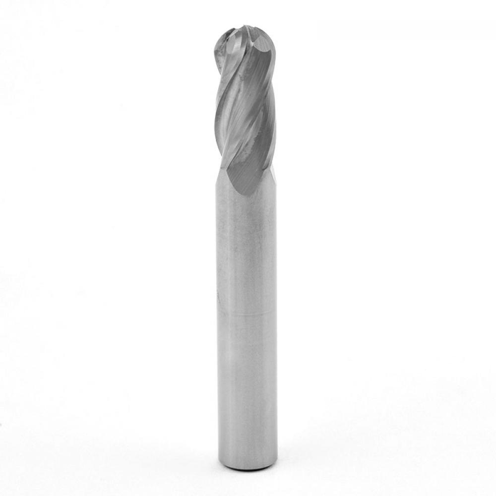 7/64 X 1/8 3 FLUTE BALL END SOLID CARBIDE END MILL