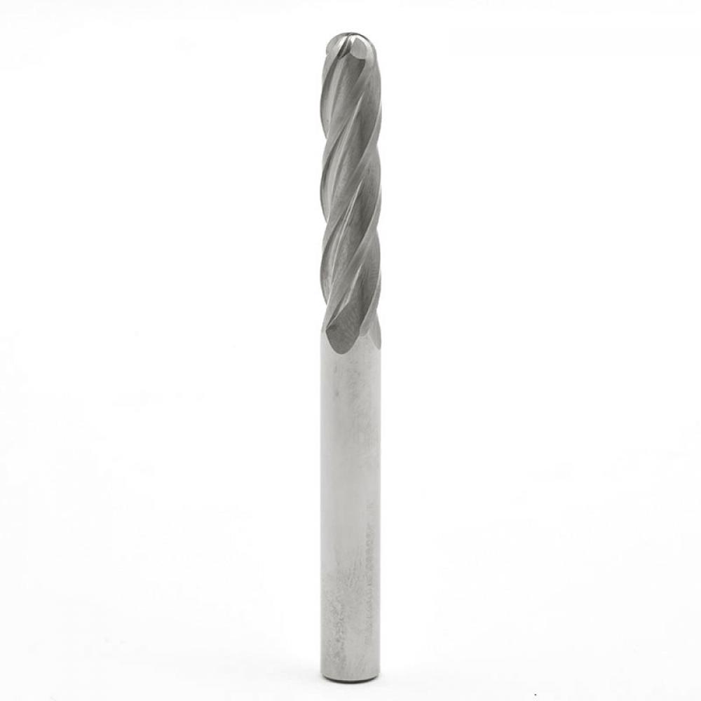 1/8 X 1/8 4 FLUTE BALL END EXTRA LONG SERIES SOLID CARBIDE END MILL