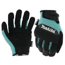 Makita T-04210 - PALM GLOVES, GENUINE LEATHER, TEAL M