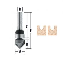 Makita 733013-1A - Top Bearing Round Nose & V-Grooving - 2 Flute Router Bits