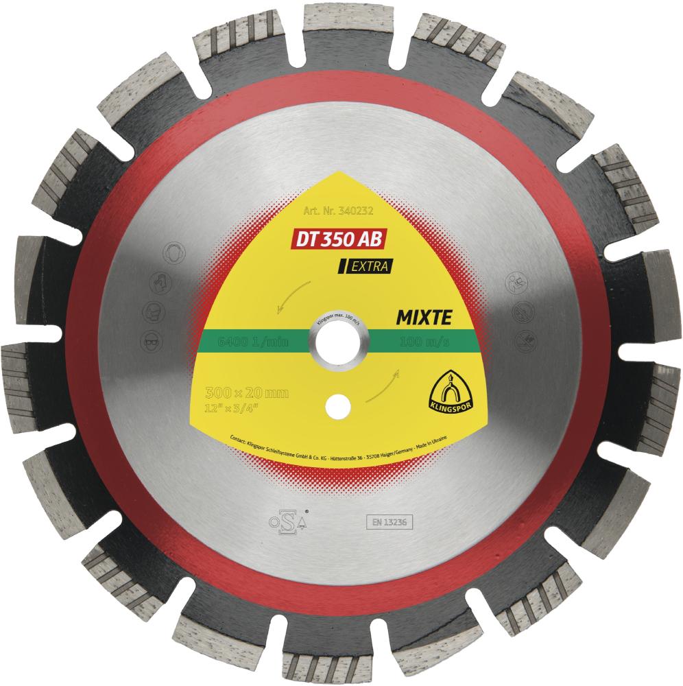 DT 350 AB diamond cutting blades, 12 x 7/64 x 3/4 Inch 18 segments 40 x 2,8 x 12 mm, wide gullet