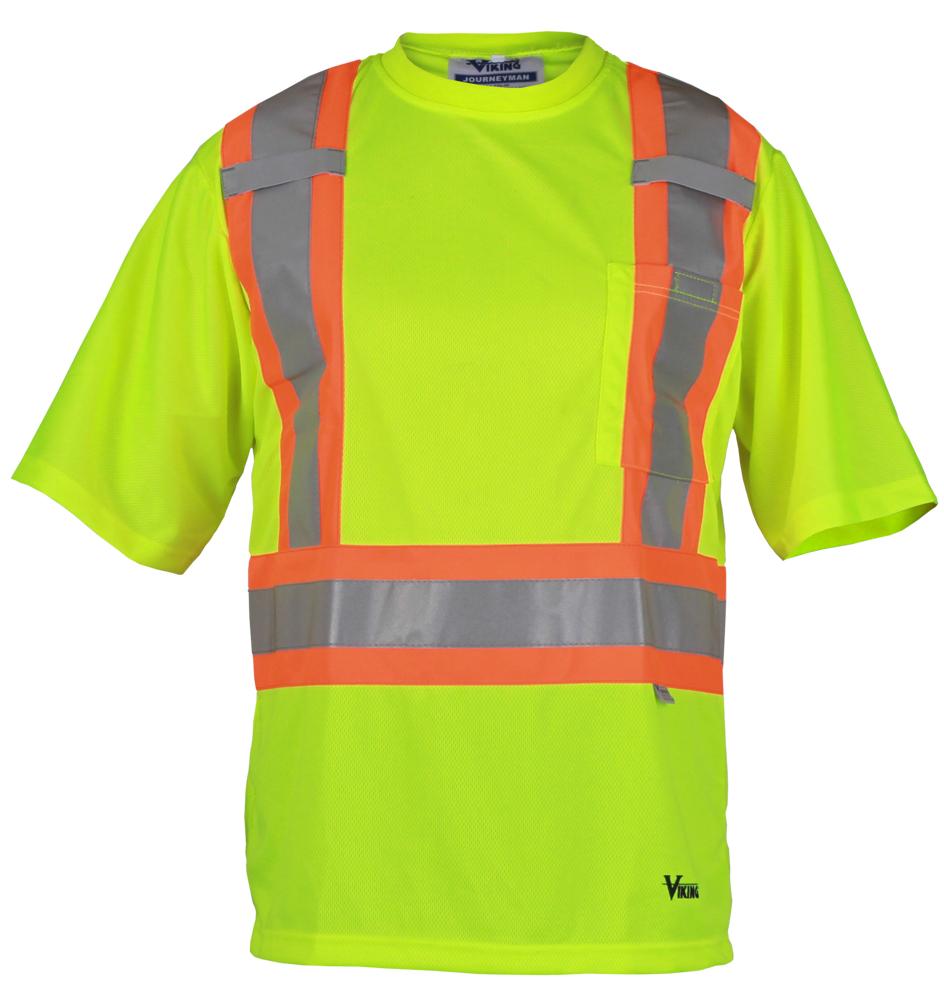 VIKING SAFETY T-SHIRT MESH LIME - W / POCKETS -XL / 6006G