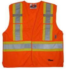 Alliance Mercantile 6135O-L/XL - Viking 5 Point Tear Away Safety Vest-Solid Polyester