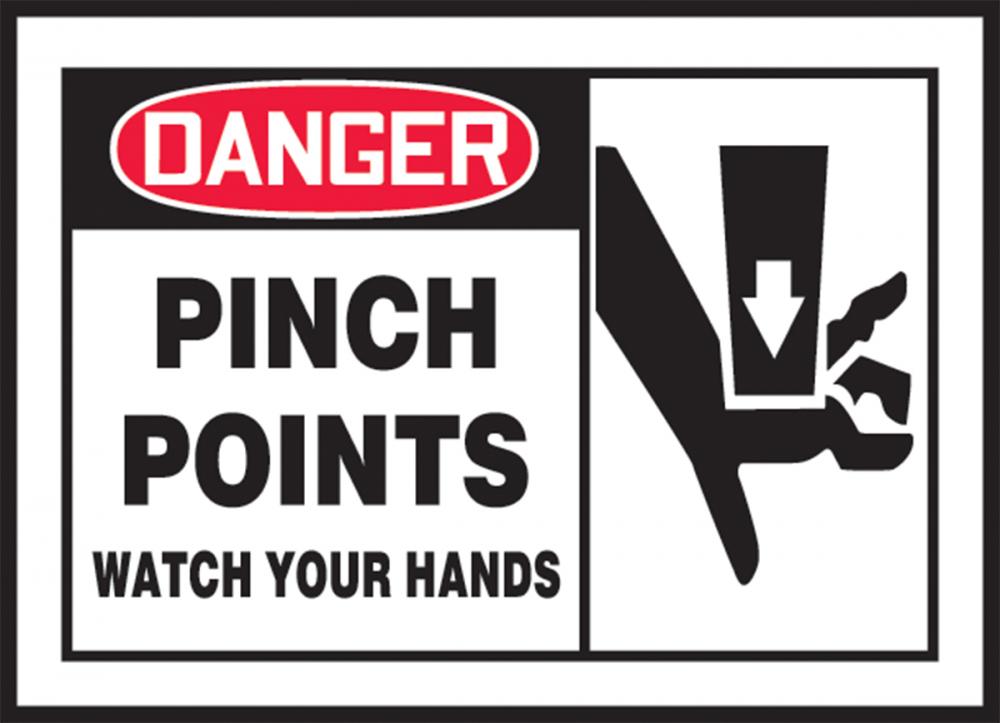 LABEL, PINCH POINTS WATCH YOUR HANDS (W / GRAPHIC) 3.1 / 2HX5W