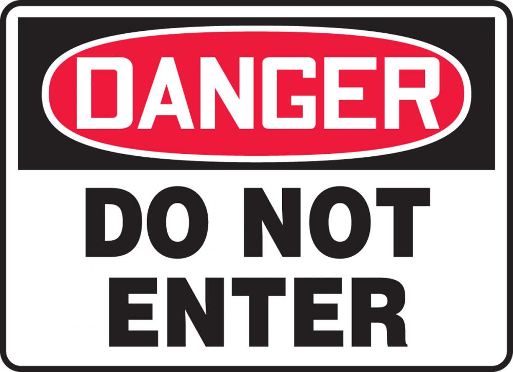 Safety Sign, DANGER DO NOT ENTER, 7&#34; x 10&#34;, Adhesive Vinyl