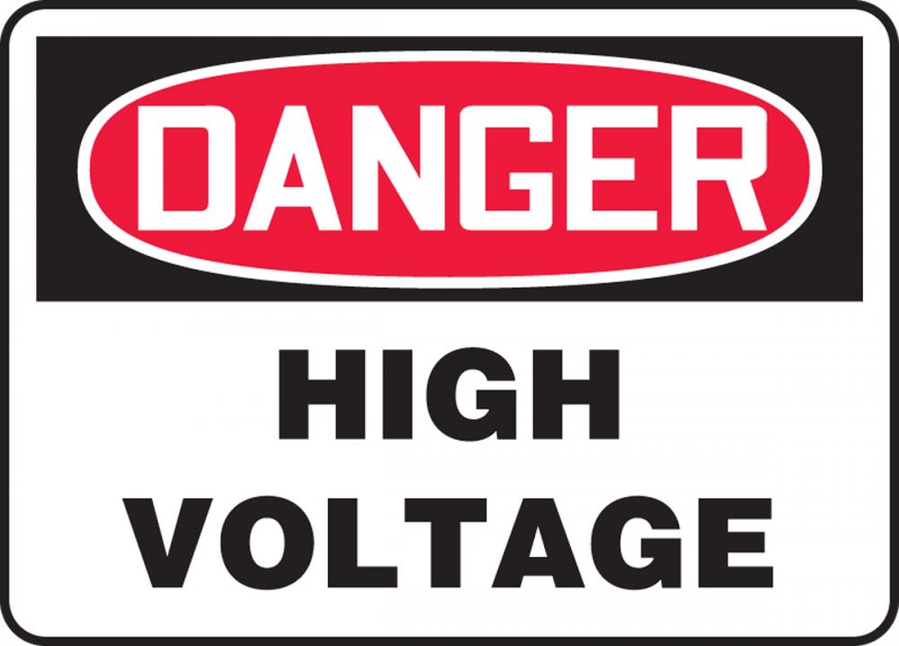 DANGER HIGH VOLTAGE 10 X 14 VINYL ADHESIVE