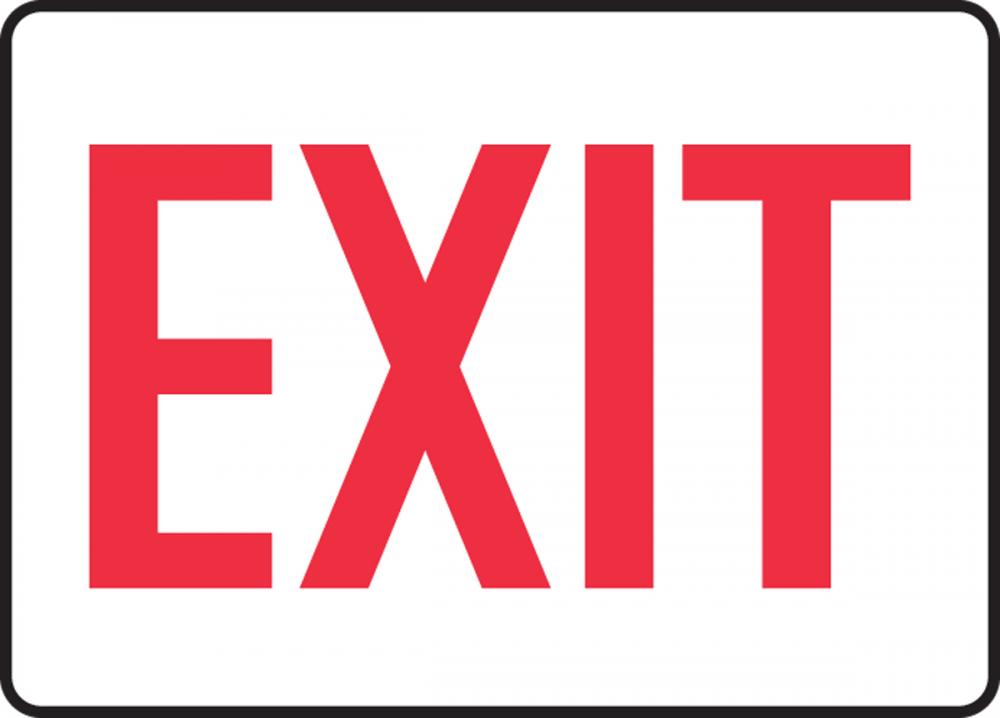 SIGN 7&#34; X 10&#34; &#34;EXIT&#34; ADHESIVE BACK