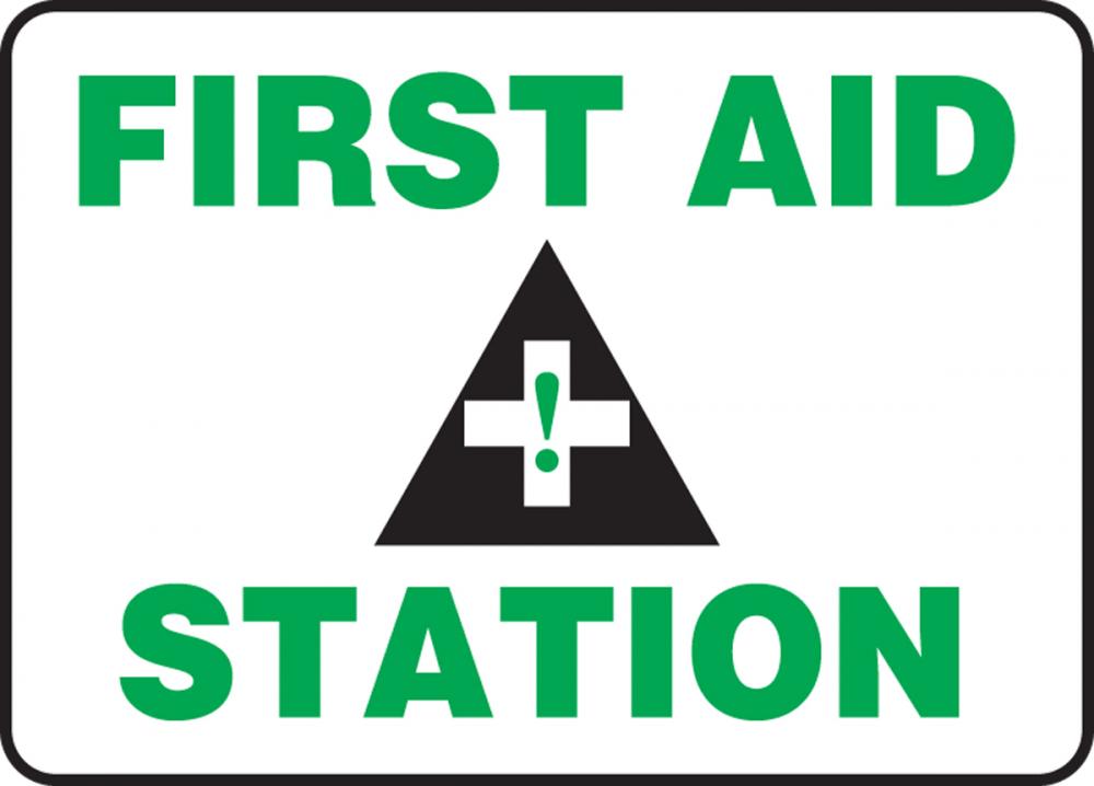 SIGN FIRST AID STATION 7 X 10 ADHESIVE VINYL