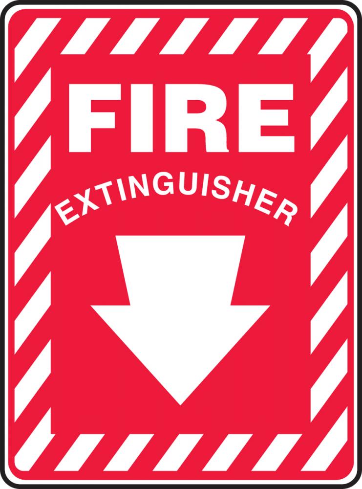 FIRE EXTINGUISHER SIGN 7 X 10&#34; PLASTIC