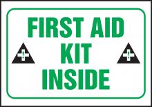 Accuform LFSD509VSP - SIGN- FIRST AID KIT INSIDE VINYL ADHESIVE 3.5 IN X 5 IN / P