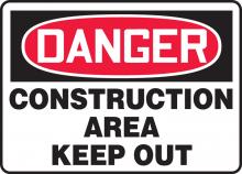 Accuform MCRT101VS - Safety Sign, DANGER CONSTRUCTION AREA KEEP OUT, 7" x 10", Adhesive Vinyl