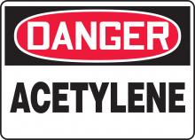 Accuform MCHL196VS - Safety Sign, DANGER ACETYLENE, 7" x 10", Adhesive Vinyl