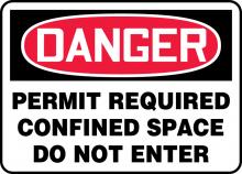 Accuform MCSP007VS - Safety Sign, DANGER PERMIT REQUIRED CONFINED SPACE DO NOT ENTER, 7" x 10", Adhesive Vinyl