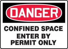 Accuform MCSP133VS - SIGN DANGER CONFINED SPACE PERMIT ONLY 7 X 10 / ADHESIVE VIN