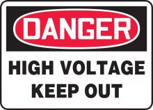 Accuform MELC127VS - Safety Sign, DANGER HIGH VOLTAGE KEEP OUT, 7" x 10", Adhesive Vinyl