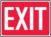 Accuform MEXT562VS - Safety Sign, EXIT (white/red), 7" x 10", Adhesive Vinyl