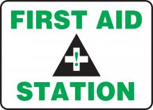 Accuform MFSD959VS - SIGN FIRST AID STATION 7 X 10 ADHESIVE VINYL