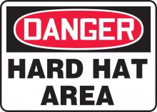 Accuform MPPA004VS - Safety Sign, DANGER HARD HAT AREA, 7" x 10", Adhesive Vinyl