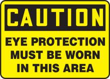 Accuform MPPA605VS - Safety Sign, CAUTION EYE PROTECTION MUST BE WORN IN THIS AREA, 7" x 10", Adhesive Vinyl