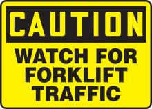 Accuform MVHR631VS - Safety Sign, CAUTION WATCH FOR FORKLIFT TRAFFIC, 7" x 10", Adhesive Vinyl