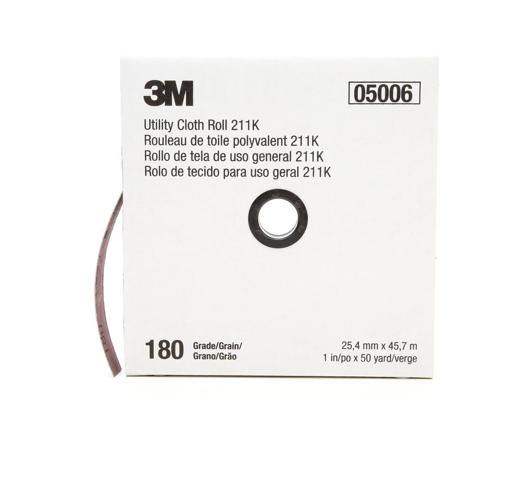 3M™ Utility Cloth Roll, 211K, grade 180, 1 in x 150 ft (25.4 mm x 45.72 m)