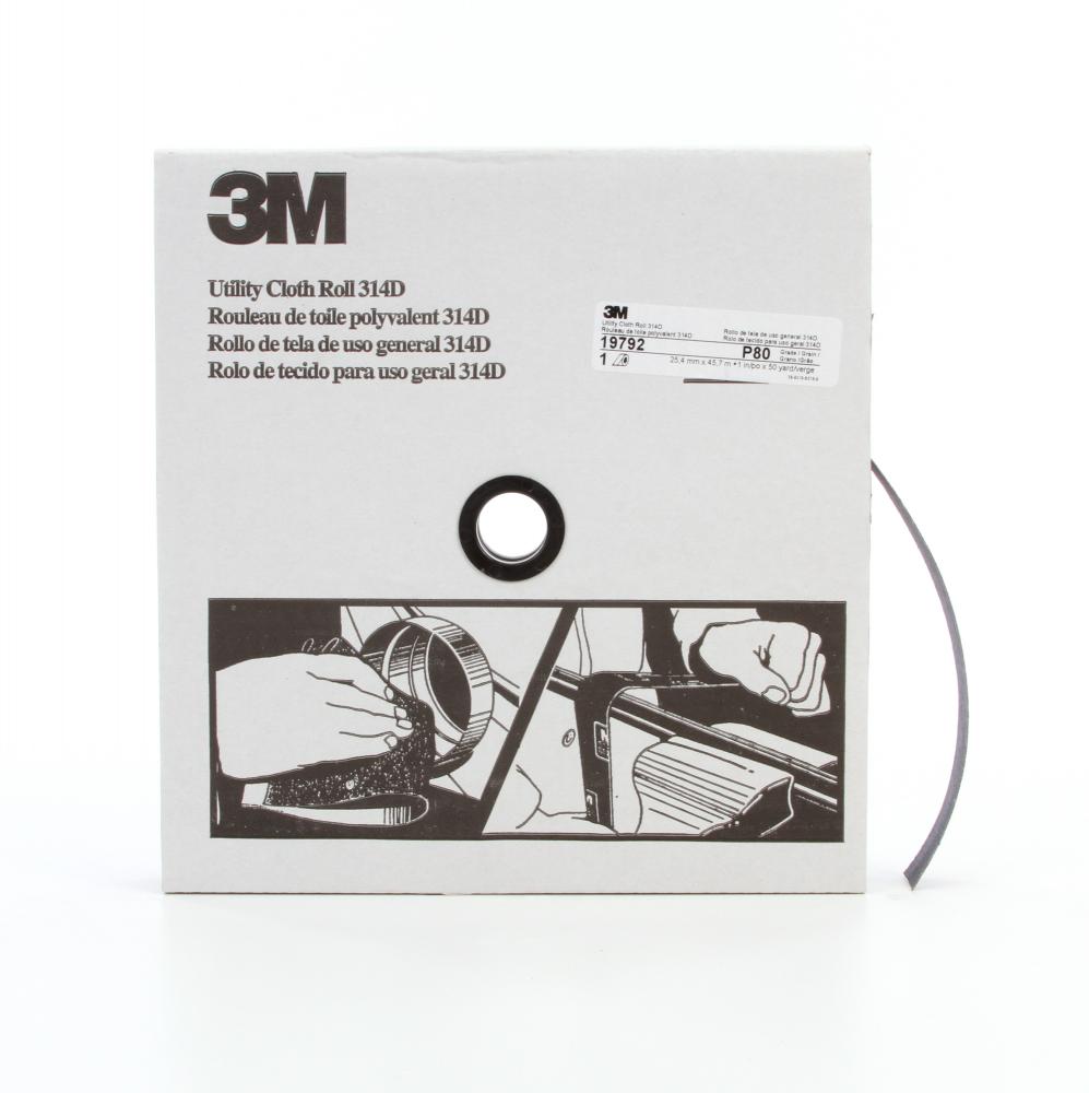 3M™ Utility Cloth Roll, 314D, P80, 1 in x 150 ft (25.4 mm x 45.72 m)