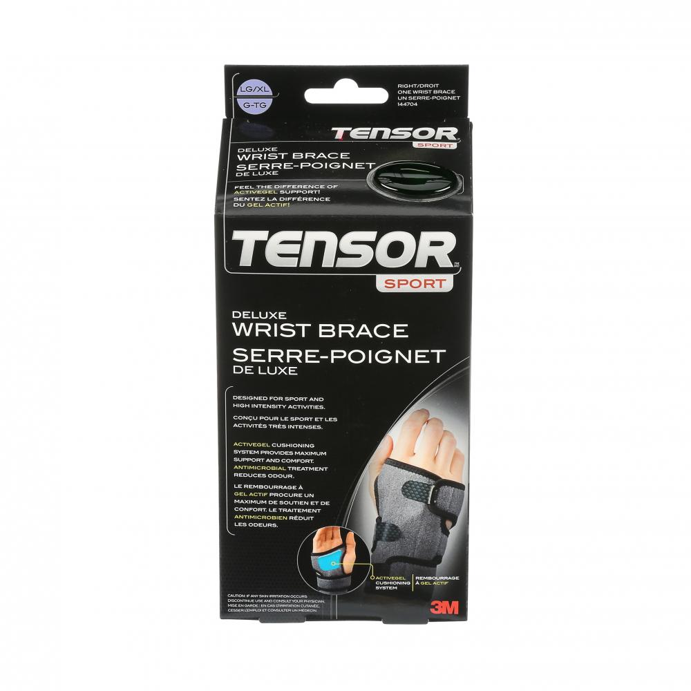 Tensor™ Sport Wrist Brace, right wrist, grey, large/extra-large