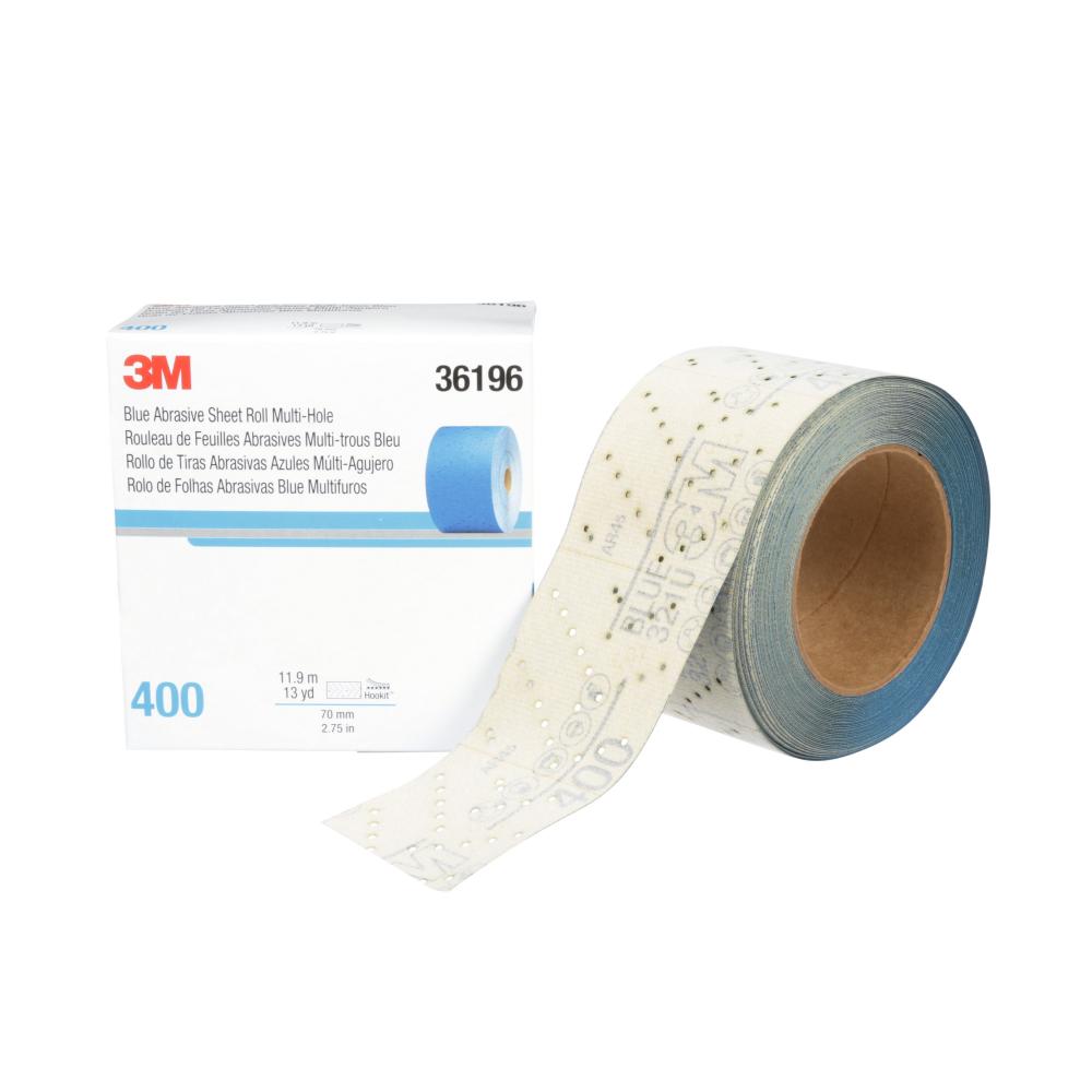 3M™ Hookit™ Blue Abrasive Sheet Roll, 321U, 36196, 400, 2-3/4 in x 13 yd (69.85 mm x 11.88 m)