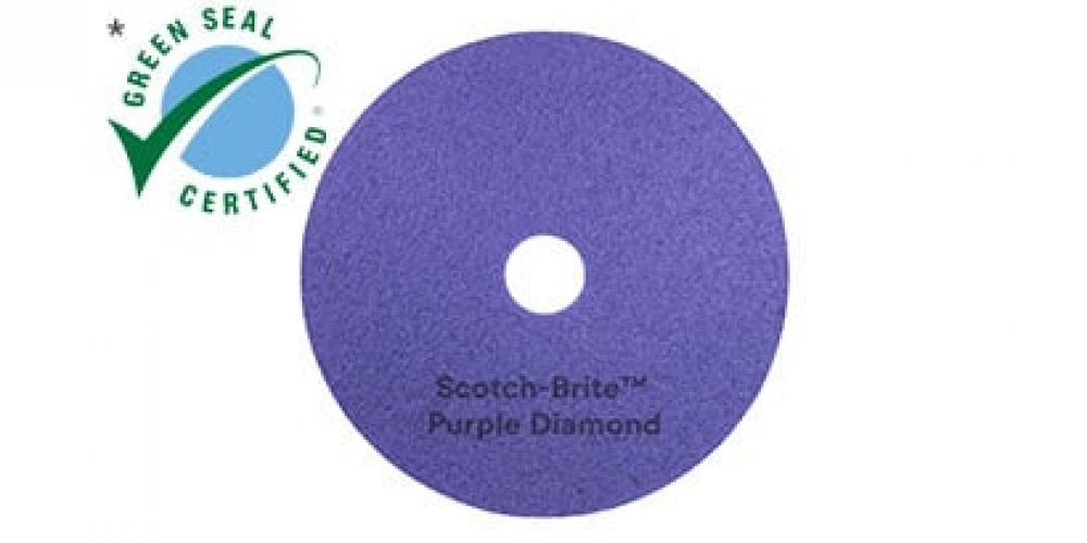 Scotch-Brite™ Purple Diamond Floor Pad Plus, 20 in x 14 in (508 mm x 356 mm), 5/Case